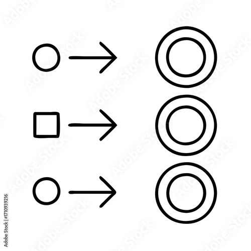 Vector art of data conversion line icon process of transforming data from one format to another vector illustration
