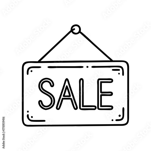Vector art of hanging sale sign a simple and clear illustration of a sale sign, perfect for advertising and promotion needs