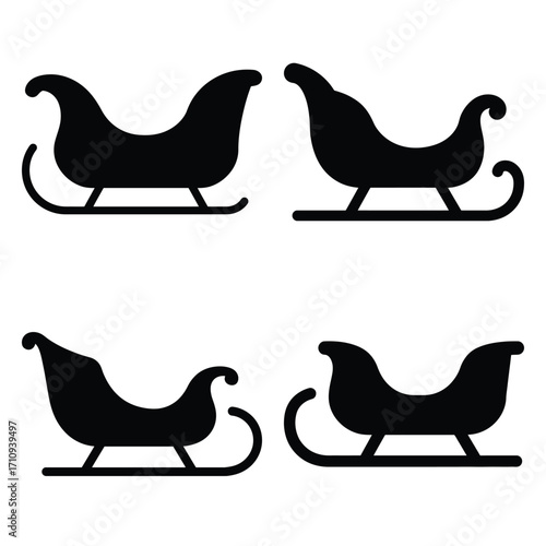 sleigh vector icon icon set