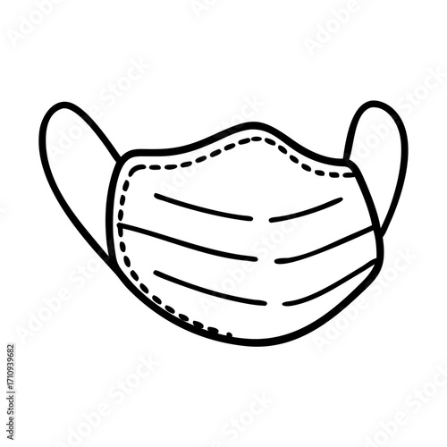 Vector art of medical face mask is a crucial barrier against airborne pathogens, safeguarding public health and individual well being