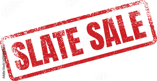 A red Slate Sale stamp conveys urgency and excitement for promotional marketing
