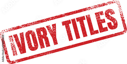 A red rubber stamp displays the words Ivory Titles in a grunge style