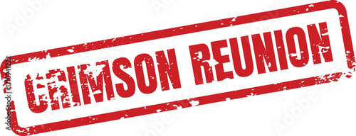 A red Crimson Reunion stamp conveys a message of togetherness and remembrance
