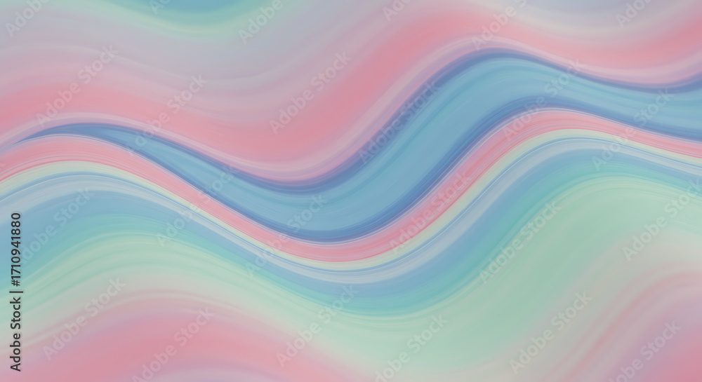 Fototapeta premium Soft pastel color waves abstract background with gentle flowing lines creating a serene and modern visual effect, ideal for contemporary design and creative projects