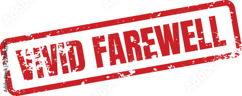 A red rubber stamp displays the word FAREWELL in a grunge style