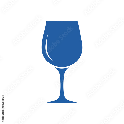 Elegant Blue Beverage Glass Symbol. A sophisticated indigo drinkware illustration on a dark backdrop. Conveys celebration, tranquility, and refined taste. Ideal for design projects.