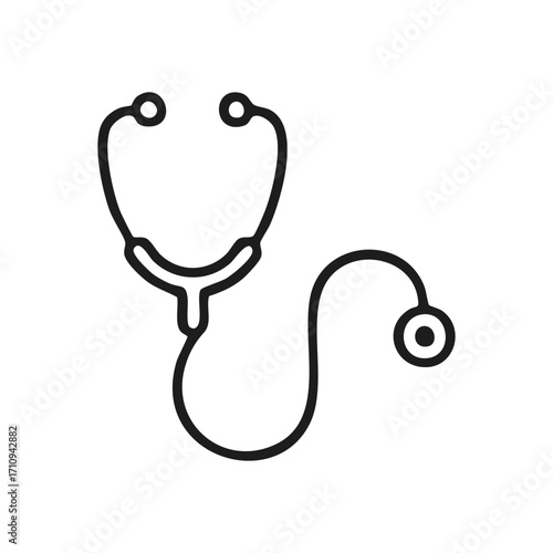 Doctor Instrument Icon Outline. This outline illustration features a vital tool for medical practitioners, indicating health assessment, wellbeing, and patient monitoring. It embodies care and.