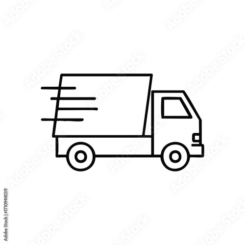Rapid Delivery Truck Service. A swift shipping vehicle portraying efficient logistics and modern commerce. It symbolizes prompt dispatch for online retail and business operations.