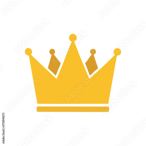 Majestic Gold Crown Symbol. This regal gilded circlet signifies power, triumph, and opulence. An ideal illustration for success, premium quality, or prestigious events.
