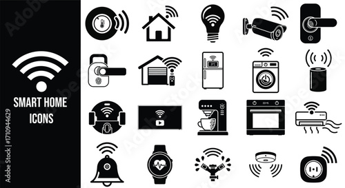 Vector art of smart home automation and internet of things vector icons set