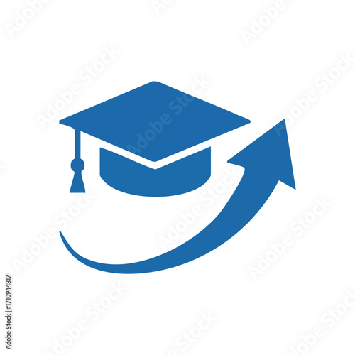 Academic Growth and Achievement. This educational graphic depicts scholastic advancement, symbolizing triumphant attainment, bright prospects, and continuous development. It represents a forward.