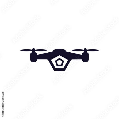Modern Drone Technology Icon. This advanced unmanned aerial vehicle represents aerial observation, innovative delivery, and the future of automated flight.