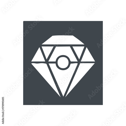 Brilliant Diamond Gemstone Icon. This sparkling jewel graphic represents luxury, value, and excellence. A perfect symbol conveying success, prosperity, and premium quality.