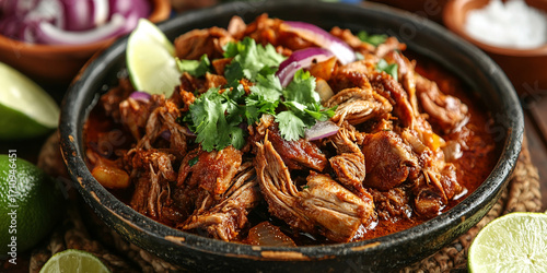 Cochinita pibil in dish on the table