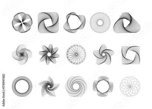 Spirograph, Spirograph vector bundle, Spirograph clipart, Spirograph silhouette.	
