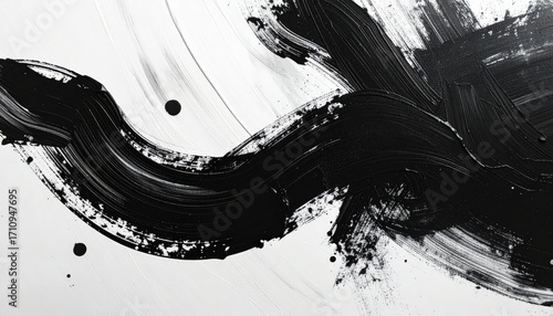 Abstract Ink Wash Painting with Dynamic Flow.
