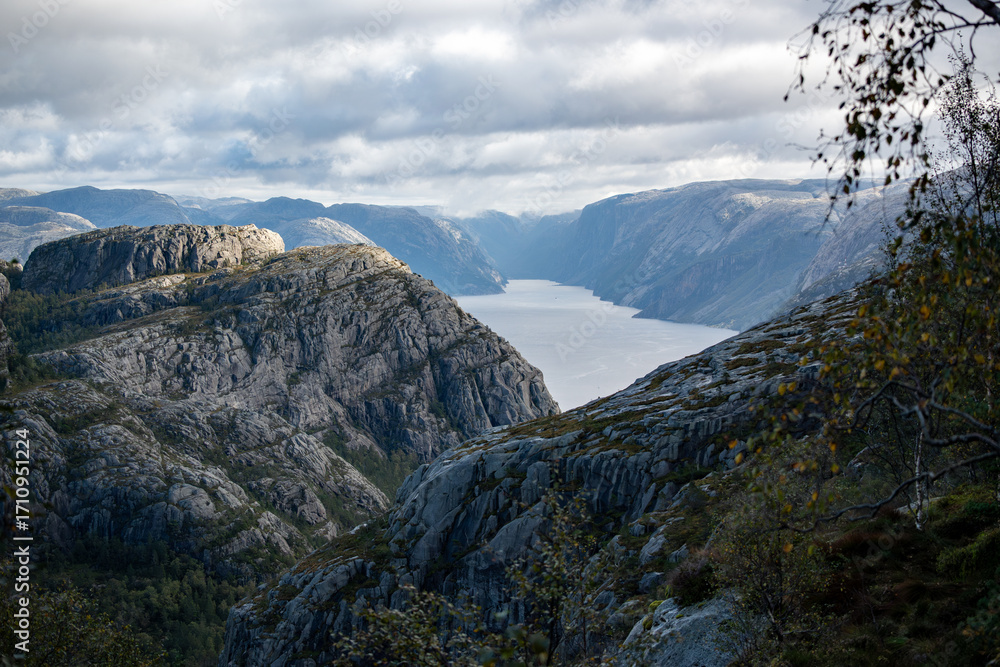 Fototapeta premium landscape view of Lysefjord, Stavanger, Norway