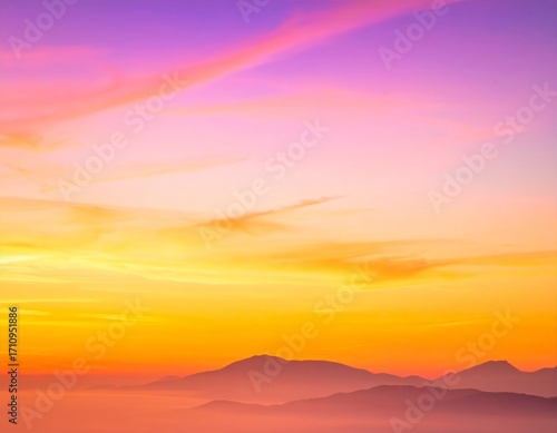 Beautiful Sunset Landscape with Pastel Sky. Generated image