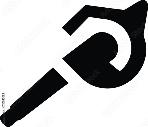 Leaf Blower Silhouette Vector Illustration of Landscaping Tool Icon for Garden and Yard Maintenance Design