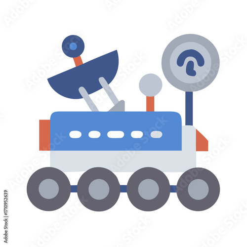 Illustration of a space exploration rover vehicle for mars mission and space colonization project