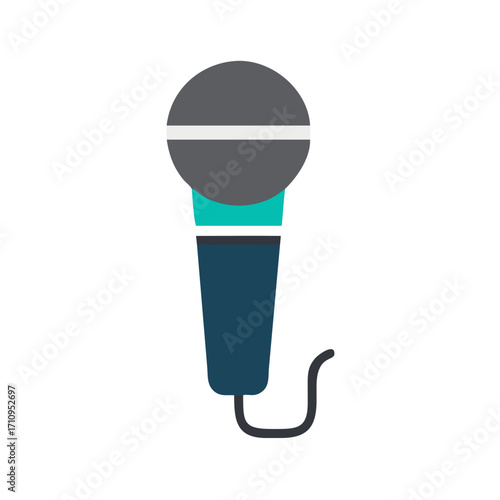 Microphone vector illustration for music recording studio audio equipment and podcasting use