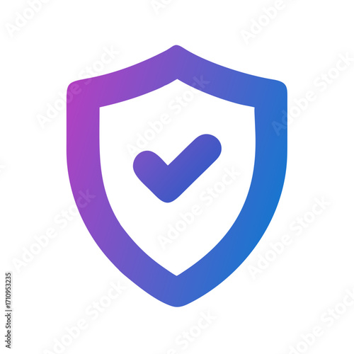 Security shield icon vector illustration for protection and verified badge with checkmark symbol design