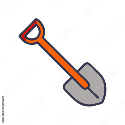 Isolated shovel vector illustration digging tool for gardening construction and agriculture work equipment