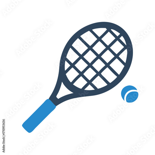 Tennis racket and ball illustration for sports equipment and recreational activities design vector