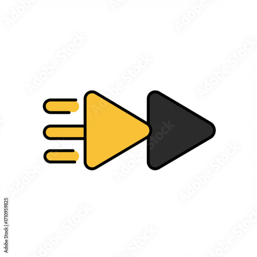 Illustration of fast forward icon, play button