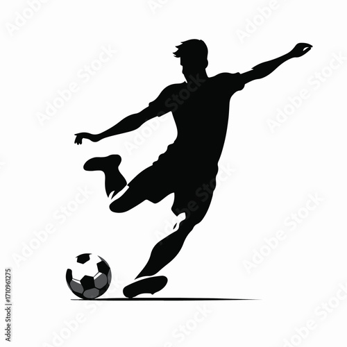 Football soccer athlete vector silhouette