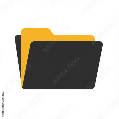 Illustration of a simple graphic representation of a folder icon