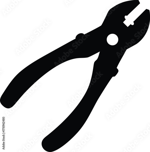Wire Cutter Silhouette Vector Illustration of Electrician Tool Icon for Electrical Repair and Service Design
