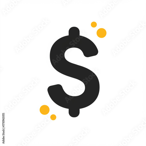Illustration of black dollar sign symbol