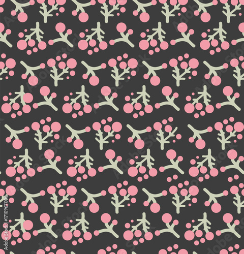 abstract-bubble-plant-pink-on-brown-pattern.eps