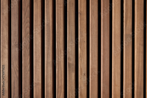 Panel made of vertical wooden slats.