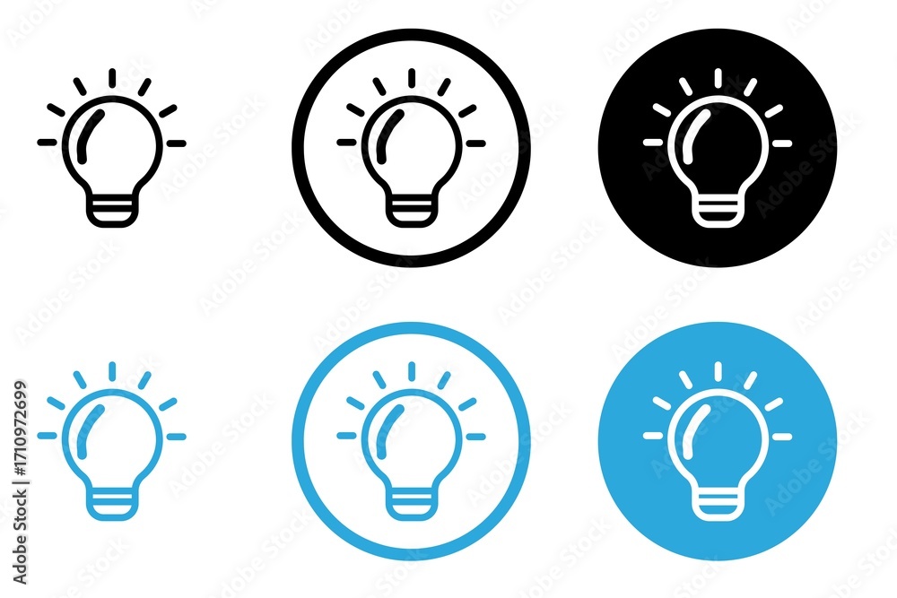 light bulb icons set 