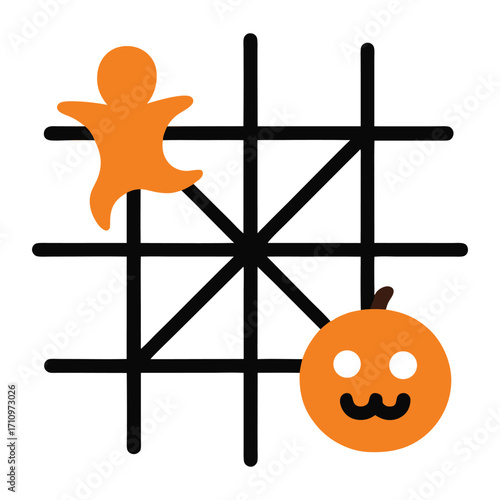 Spooky halloween tic tac toe game
