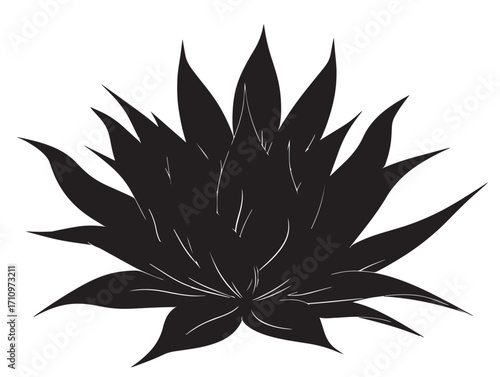 Graceful agave flower silhouette vector with natural elegance
