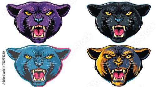 Fierce Panther Mascot Collection with Versatile Panther Logos for Designs