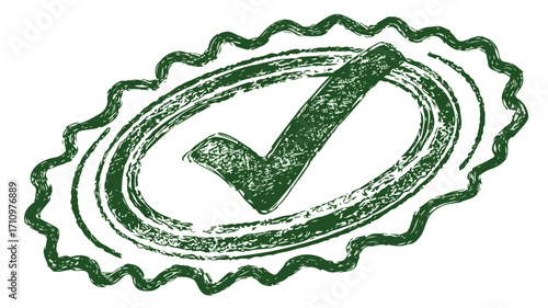 Green Ink Approved Stamp Symbol of Validity and Authenticity