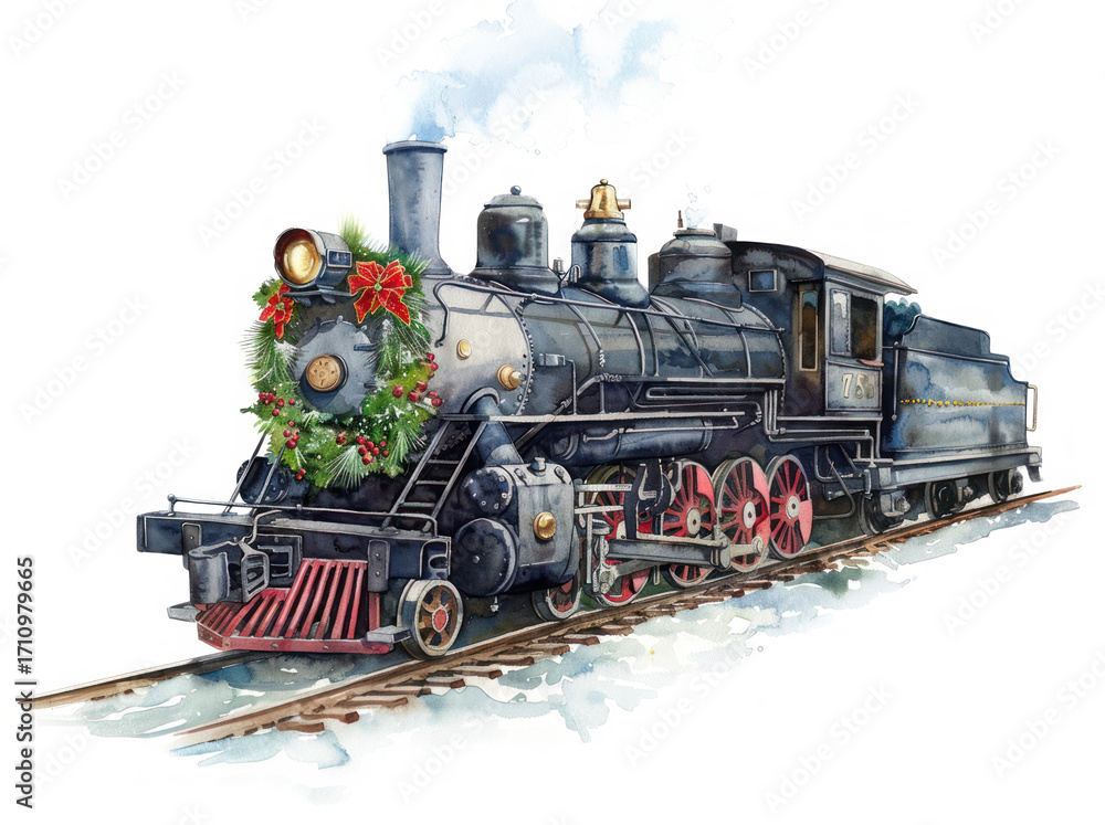 Obraz premium PNG Christmas train transportation locomotive christmas.