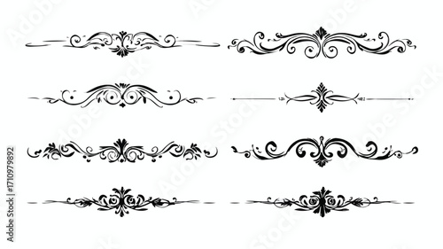 Elegant Black Chapter Dividers Set with Swirls for Professional Projects