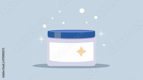 Exosome Cream Jar An open jar of cream with a sparkle effect above it indicating that the product contains exosomes for skin brightening.