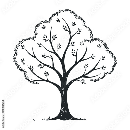 Tree growth and sustainability insights in urban environments nature landscape eco-friendly viewpoint. Vector illustration