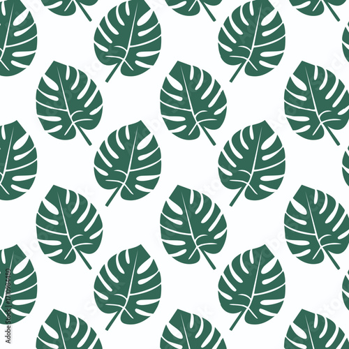 Monstera Leaf Seamless Pattern