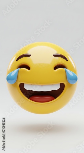 Wallpaper Mural Laughing with tears emoji expressive joy and delight captured in a vibrant 3D render for fun communication Torontodigital.ca
