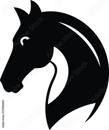 Horse Head Silhouette Elegant Stallion Profile Strong Animal Design