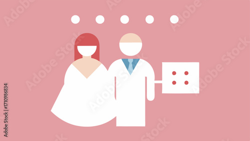 Braille Invitations A closeup vector showing wedding invitations that include Braille elements highlighting the couples commitment to inclusivity.
