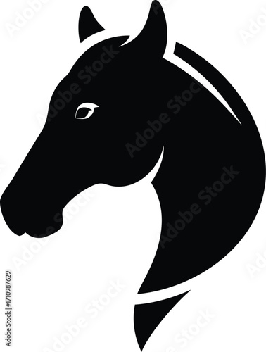 Striking Silhouette of a Horse Head Symbolic Strength and Grace