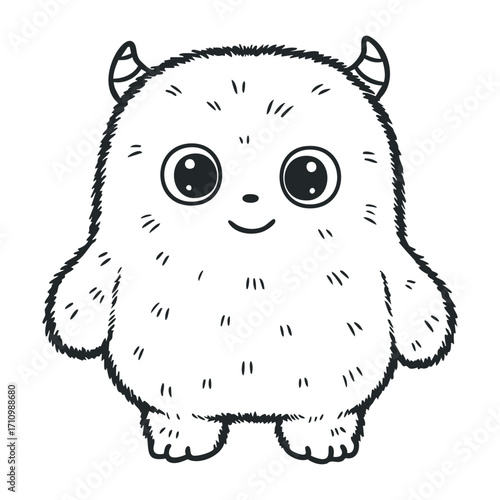 Cute cartoon monster character studio digital art whimsical fun imagination. Vector illustration